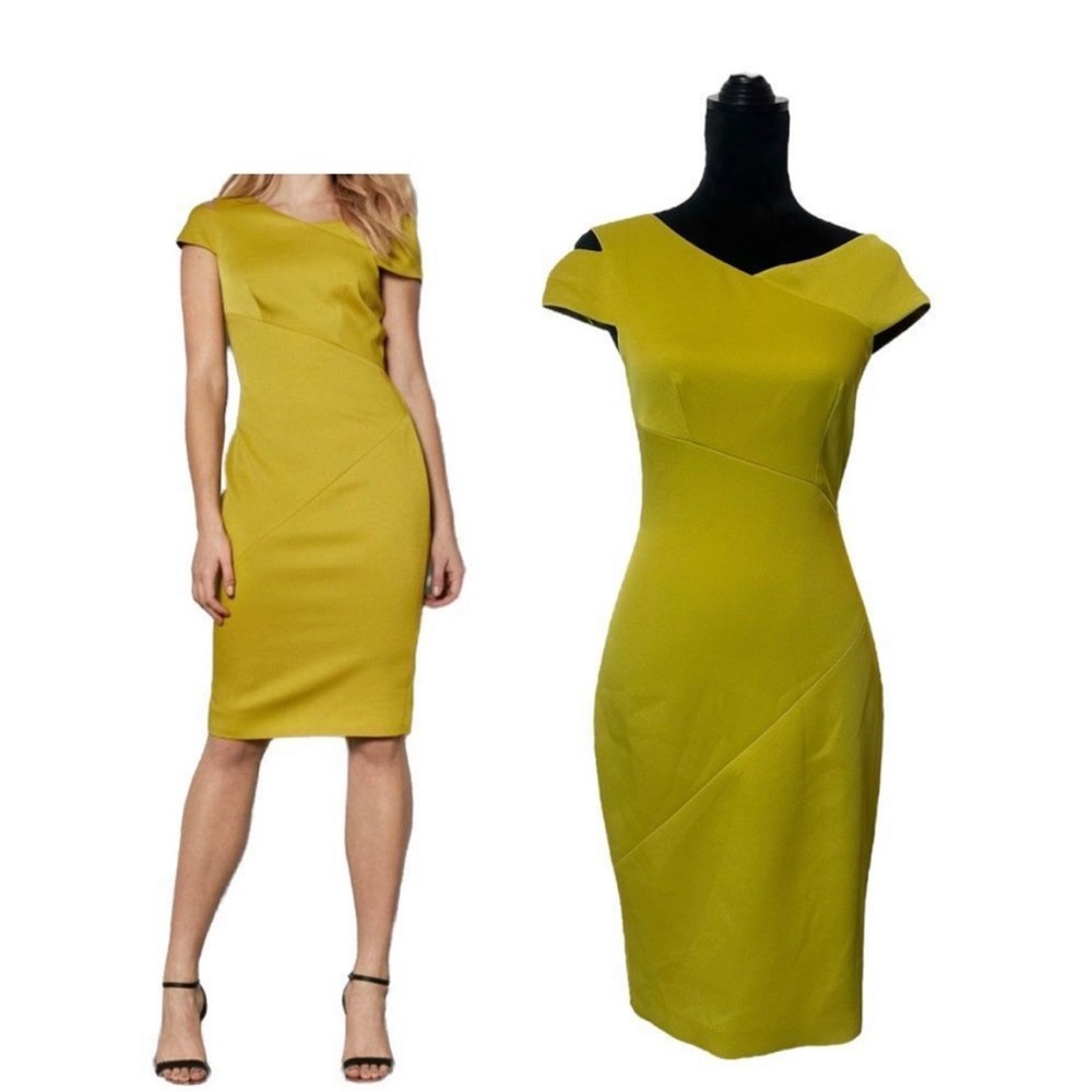 Ted Baker Aspyn Bodycon Dress in Mid Yellow Size 2 US 6
